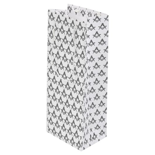 Freemason Masonic Square and Compass Freemasonry Wijn Cadeautas (Voorkant Gekanteld)