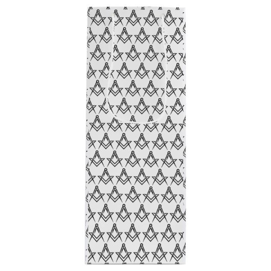 Freemason Masonic Square and Compass Freemasonry Wijn Cadeautas (Voorkant)