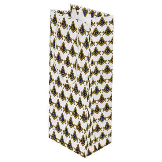 Freemason Masonic Square and Compass Freemasonry Wijn Cadeautas (Voorkant Gekanteld)