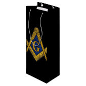 Freemason Masonic Square and Compass Freemasonry Wijn Cadeautas (Achterkant Gekanteld)