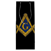 Freemason Masonic Square and Compass Freemasonry Wijn Cadeautas (Achterkant)