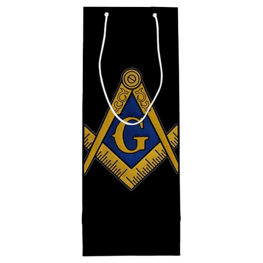 Freemason Masonic Square and Compass Freemasonry Wijn Cadeautas (Achterkant)