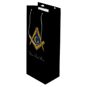 Freemason Masonic Square and Compass Freemasonry Wijn Cadeautas (Voorkant Gekanteld)