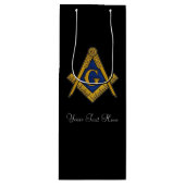 Freemason Masonic Square and Compass Freemasonry Wijn Cadeautas (Voorkant)