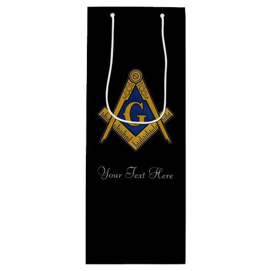 Freemason Masonic Square and Compass Freemasonry Wijn Cadeautas (Voorkant)