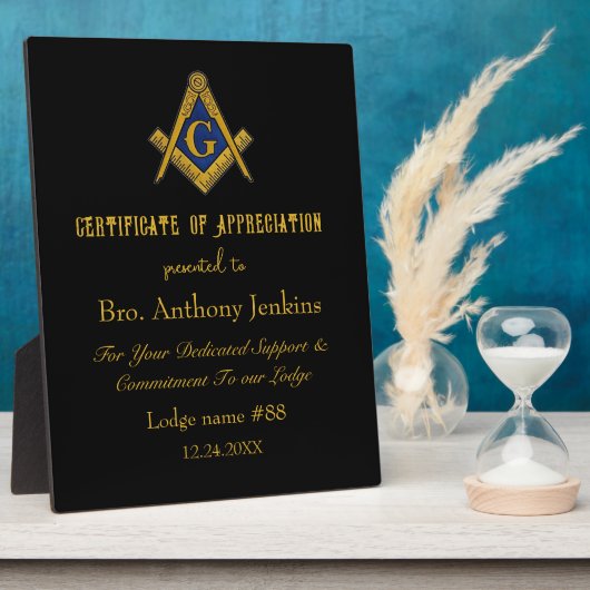 Freemason Master Mason Lodge Masonry Fotoplaat (Zijkant)