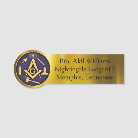 Freemason Name Tag (Voorkant)