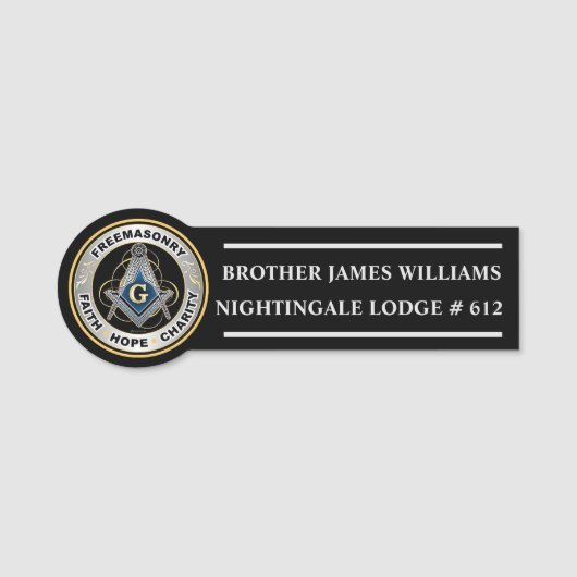 Freemason Name Tag (Voorkant)