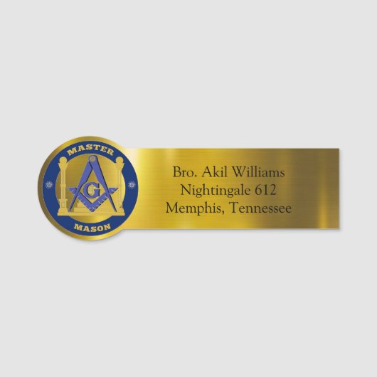Freemason Name Tag (Voorkant)