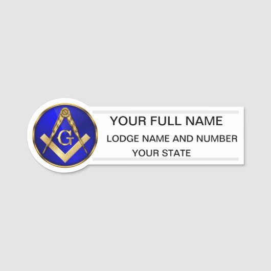 Freemason Name Tag (Voorkant)