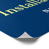 Freemason Navy Blue and Gold Masonic Welcome Party Poster (Hoek)