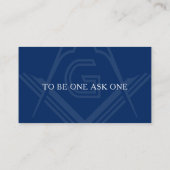 Freemason Navy Blue en Gold Masonic Visitekaartje (Achterkant)