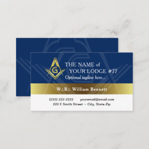 Freemason Navy Blue en Gold Masonic Visitekaartje