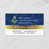 Freemason Navy Blue en Gold Masonic Visitekaartje (Voorkant)