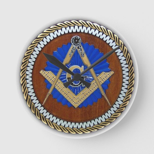 freemason NWO complot square & compass Ronde Klok (Voorkant)