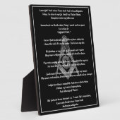 Freemason Poem Plaque Fotoplaat (Zijkant)
