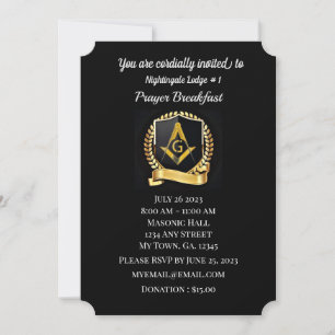 Freemason Prayer Breakfast Uitnodiging