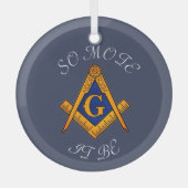 Freemason Square and Compass Charity Masonic Glas Ornament (Voorkant)