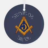 Freemason Square and Compass Charity Masonic Glas Ornament (Achterkant)