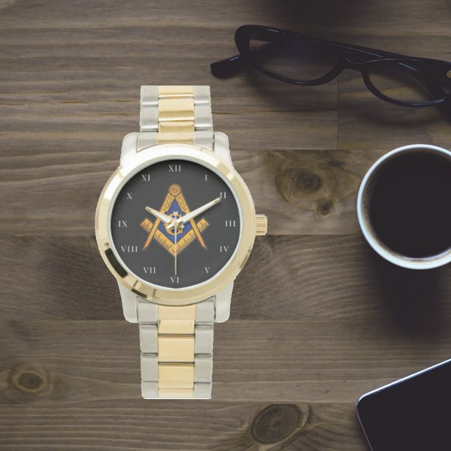 Freemason Square and Compass Charity Masonic gold Horloge (Creator heeft geüpload)