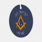 Freemason Square and Compass Charity Masonic Metalen Ornament (Voorkant links)