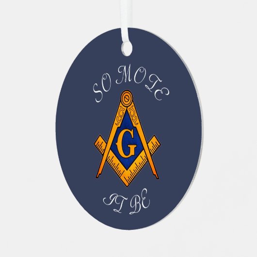 Freemason Square and Compass Charity Masonic Metalen Ornament (Voorkant links)