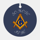 Freemason Square and Compass Charity Masonic Metalen Ornament (Achterkant)