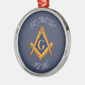 Freemason Square and Compass Charity Masonic Metalen Ornament (Links)