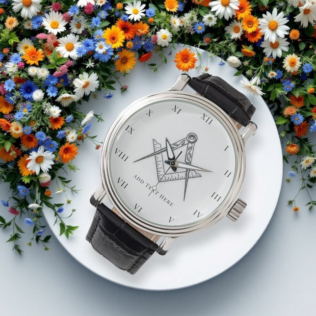 Freemason Square and Compass Charity Masonic Watch Horloge (Creator heeft geüpload)