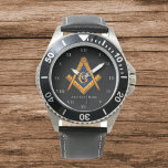 Freemason Square and Compass Charity Masonic Watch Horloge<br><div class="desc">Dus zeg het maar,  Freemason,  vierkant en kompas,  liefdadigheid,  Masonic-symbool horloge. Pas het aan met je eigen tekst.</div>