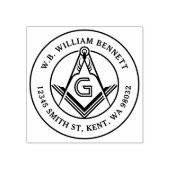 Freemason Square Compass Masonic retouradres Rubberstempel (Afrduk)