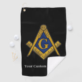 Freemason Square en Compass Masonic Gift Golfer Golfhanddoek (Insitu)