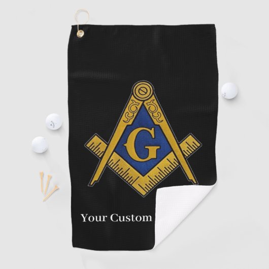 Freemason Square en Compass Masonic Gift Golfer Golfhanddoek (Insitu)