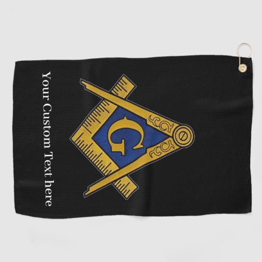 Freemason Square en Compass Masonic Gift Golfer Golfhanddoek (Horizontaal)