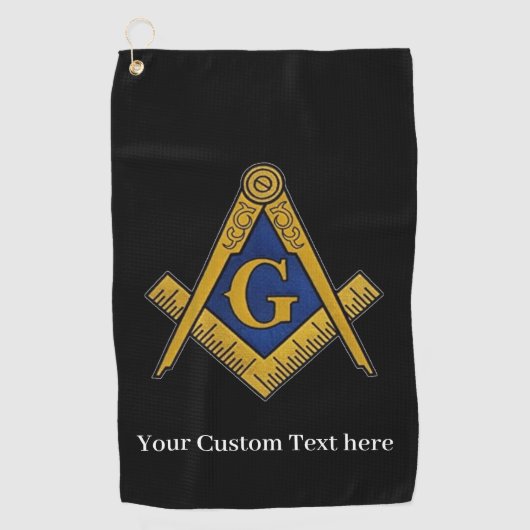 Freemason Square en Compass Masonic Gift Golfer Golfhanddoek (Voorkant)