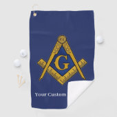 Freemason Square en Compass Masonic Gift Golfer Golfhanddoek (Insitu)