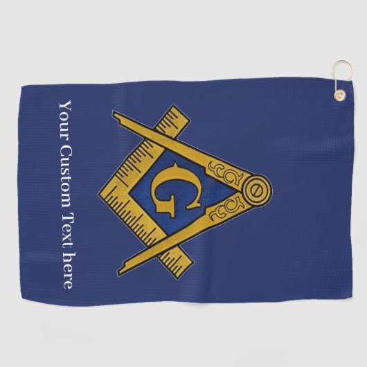 Freemason Square en Compass Masonic Gift Golfer Golfhanddoek (Horizontaal)