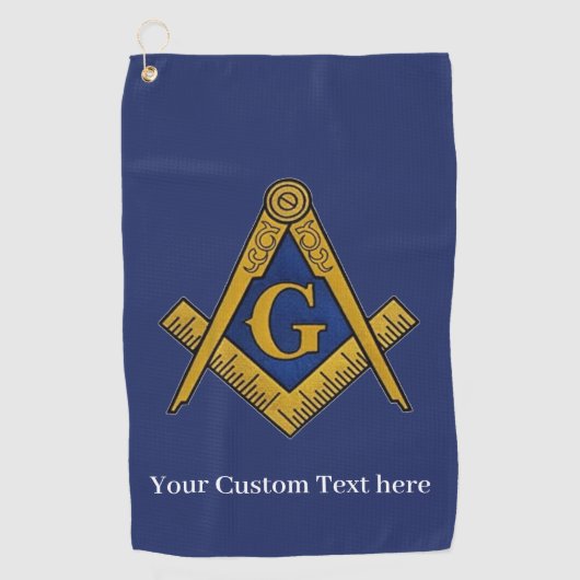 Freemason Square en Compass Masonic Gift Golfer Golfhanddoek (Voorkant)