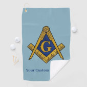 Freemason Square en Compass Masonic Gift Golfer Golfhanddoek (Insitu)