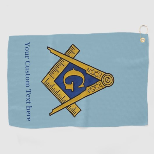 Freemason Square en Compass Masonic Gift Golfer Golfhanddoek (Horizontaal)