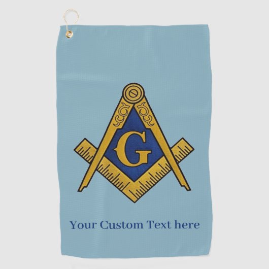 Freemason Square en Compass Masonic Gift Golfer Golfhanddoek (Voorkant)