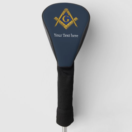 Freemason Square en Compass Masonic Gift Golfer Golfheadcover (Voorkant)