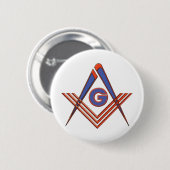 Freemason-symbool Ronde Button 5,7 Cm (Voorkant /achterkant)