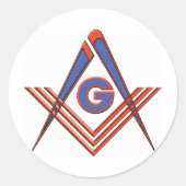 Freemason-symbool Ronde Sticker (Voorkant)