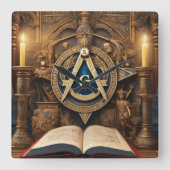Freemason Vierkante Klok (Voorkant)