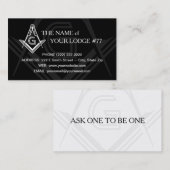 Freemason Visitekaartje - Masonic Custom Card (Voorkant / Achterkant)