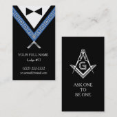 Freemason Visitekaartjes | Douane-Masonische Sjabl (Voorkant / Achterkant)