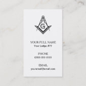 Freemason Visitekaartjes - Masonic Paars & Gold (Achterkant)