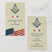 Freemason Visitekaartjes | Oude Amerikaanse vlag G (Voorkant / Achterkant)