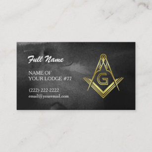 Freemason Visitekaartjes   Zwarte en gouden Waterv